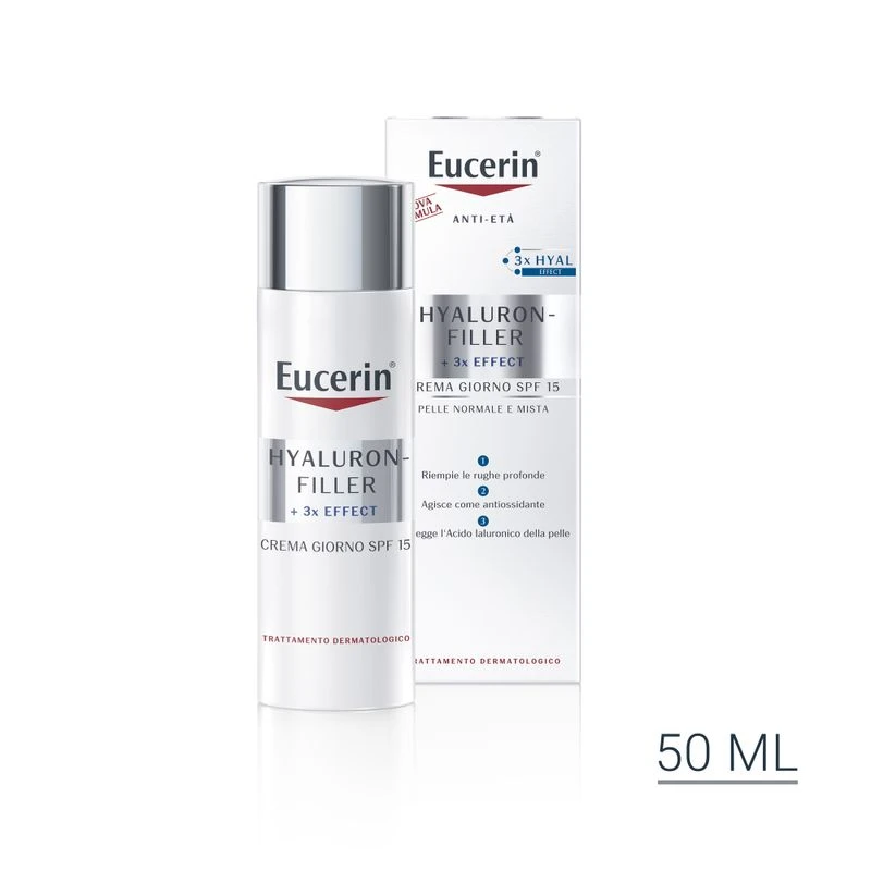 Eucerin Hyaluron-Filler Crema Viso Giorno SPF15 Pelle Normale E Mista 50ml 1 Eucerin Hyaluron-Filler Crema Viso Giorno SPF15 Pelle Normale E Mista 50ml